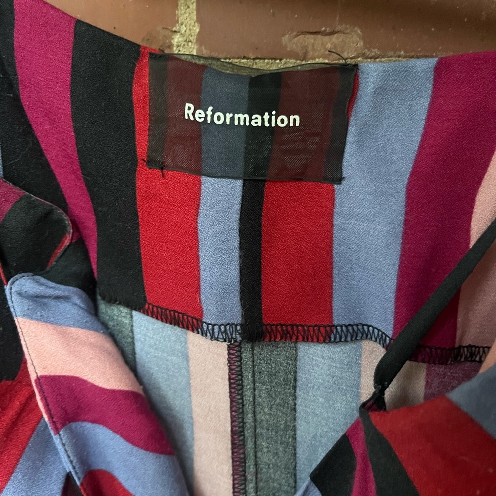 Reformation Bold Striped Midi Slip Dress - Picture 2 of 5
